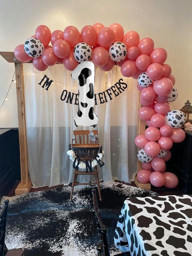 Cow Print Number 1 Balloon 40 inch, Number 1 Birthday Balloon - Image 3