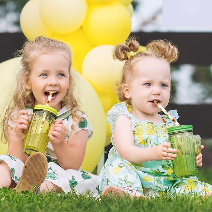 200Pcs Sunflower Paper Straws Watercolor Yellow Floral Disposable Drinking - Image 6