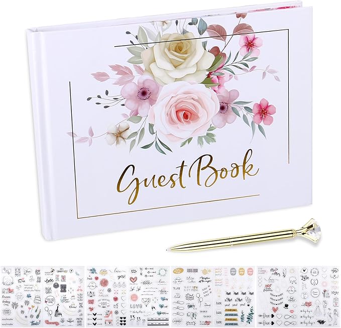 Wedding Guest Book, 9x7''120 Page/60 Sheets Hardcover Personalized Wedding by Unknown