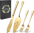 Personalized 4 Piece Wedding Cake Cutting Set, Custom Names Cake Knife and by Unknown