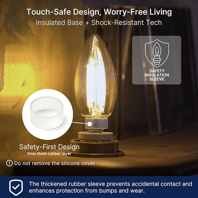 FLSNT 60W Equivalent LED Chandelier Light Bulbs, Dimmable LED B11 E12 - Image 3