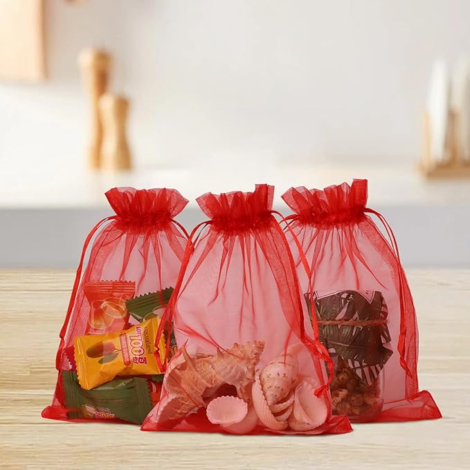 Wudygirl 100PCS Organza Bags 5X7 Inch Favor Bags Jewelry Bags Drawstring - Image 3