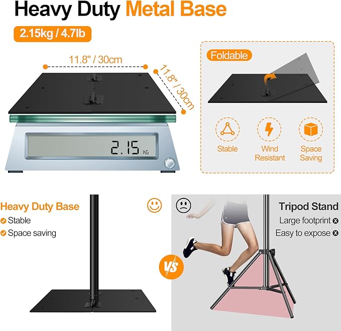 FUDESY Backdrop Stand Heavy Duty, 8.5x10ft Adjustable Photo Background Pipe and - Image 4