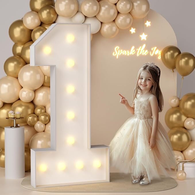 JoyMuse 4FT Marquee Numbers, Large Marquee Numbers 4 Feet Tall by Unknown