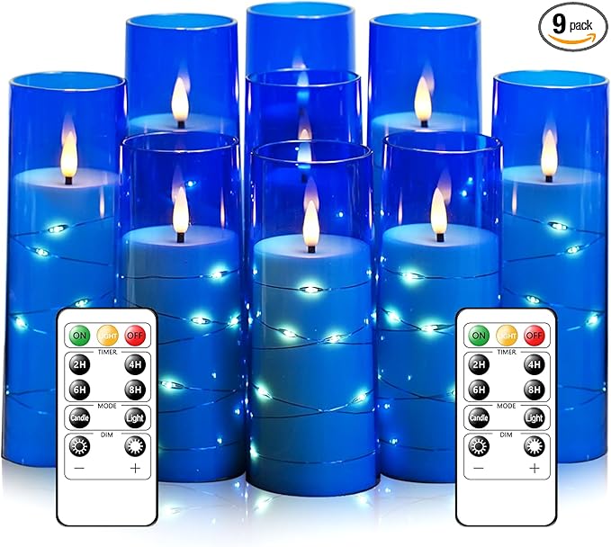 Flameless LED Candles with Timer 9 Pc Flickering Flameless Candles by FLAMELESSCANDLES