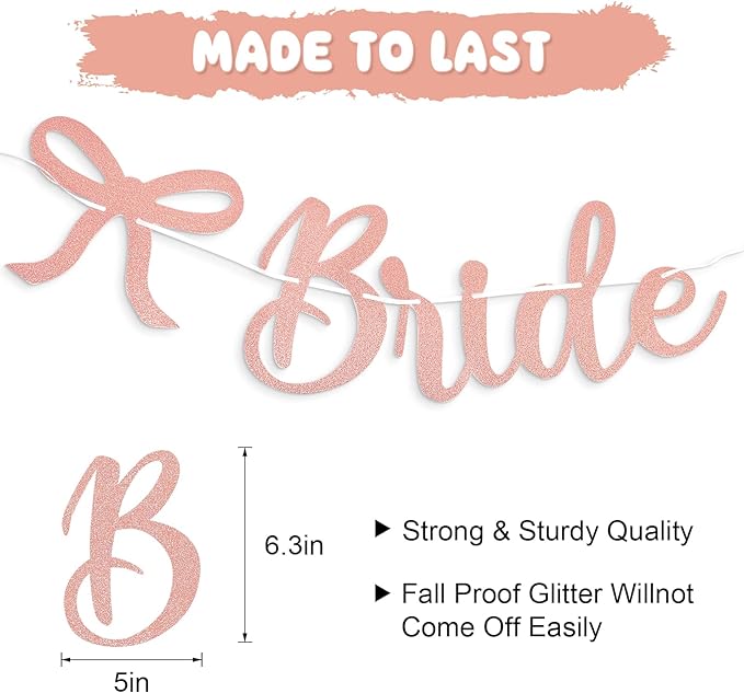 Bride to Be Banner, Rose Gold Bride to Be - Image 2