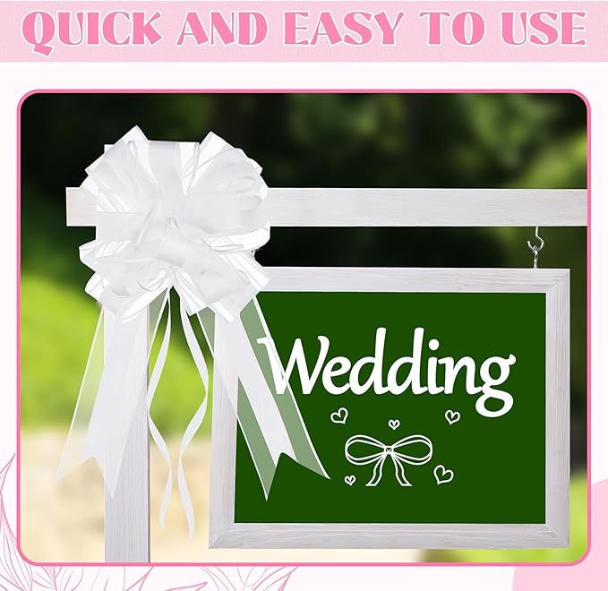Riceshoot 24 Pcs Wedding Pew Bows - Image 6