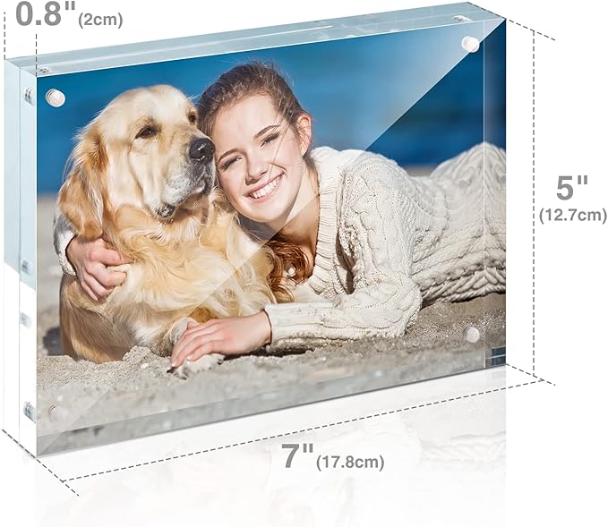 TWING 5 x 7 Inch 3 Pack Acrylic Photo Frame Horizontal Magnet Double Sided - Image 8