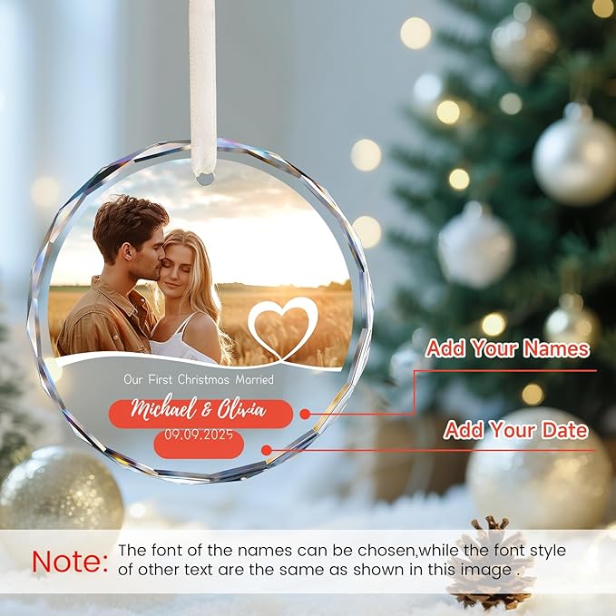Personalized First Christmas Engaged Ornaments, Engagement Gifts - Image 5