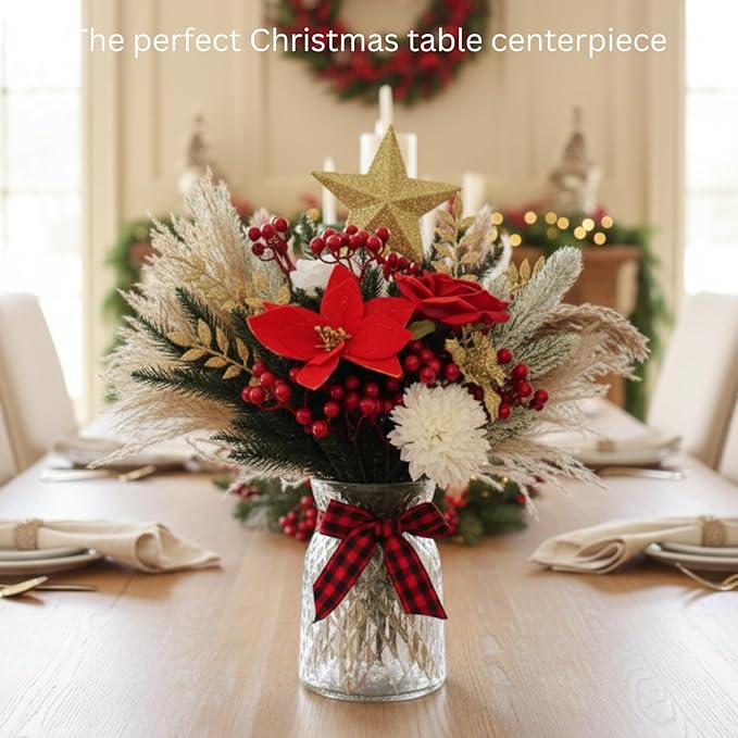 Christmas Centerpieces for Tables, Holiday Table Decor, Xmas Decorations for - Image 2