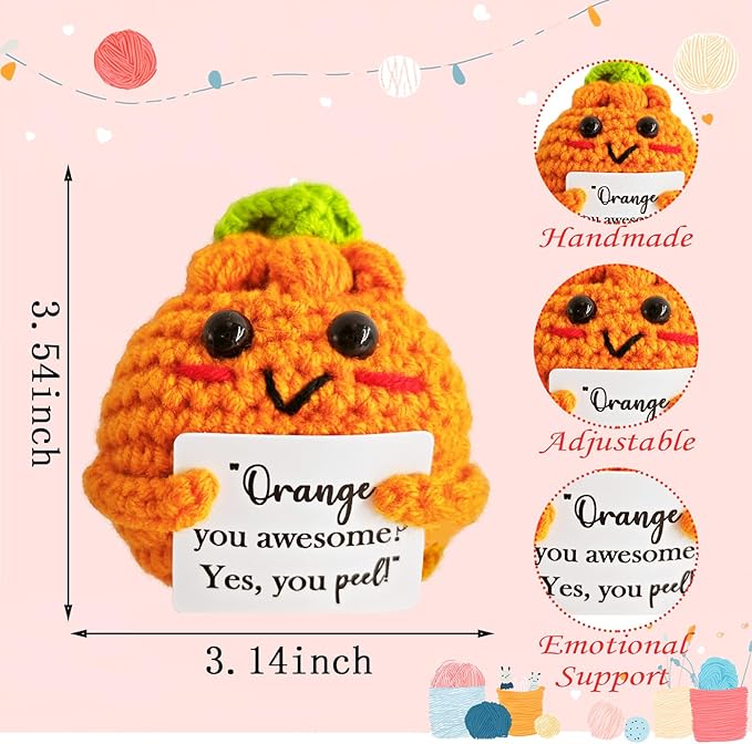 Emotional Support Crochet Orange, Lovely Gift - Image 2