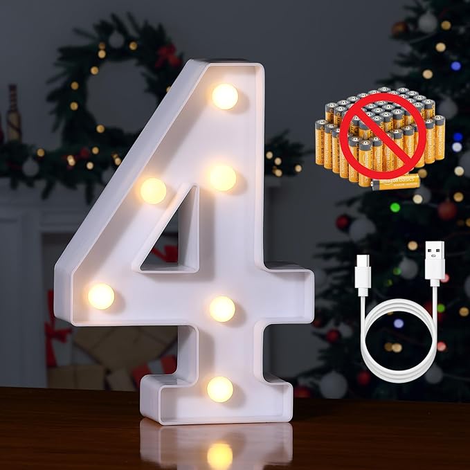 Foaky Rechargeable LED Letter Lights Sign Marquee Light Up Letters Sign by Foaky