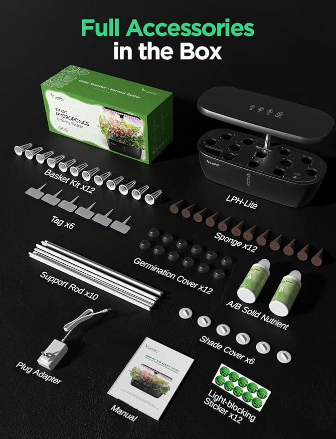 LETPOT LPH-Lite Hydroponics Growing System, 12 Pods Smart Herb Garden Kit Indoor - Image 7