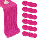 6 Pack Hot Pink Cheesecloth Table Runner 10ft Boho Gauze Fabric Cheese Cloth by Pepmily