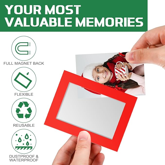 Soaoo 60 Pcs Magnetic Picture Frames Wallet Size 2.5 x 3.5 Inches Reusable - Image 3