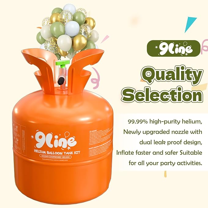 9Line 13L Helium Tank Up To 50 Latex Balloons, Helium Tank - Image 3