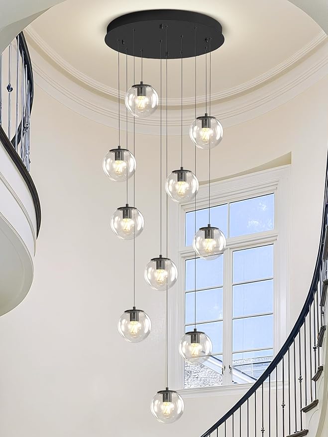 Modern Globe Chandelier H118 Staircase Chandelier - Image 2