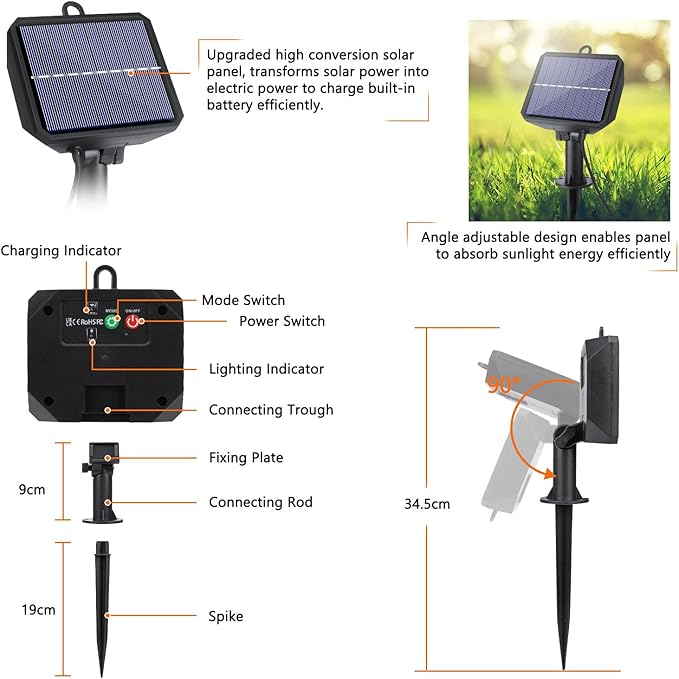 Toodour Solar Christmas Lights, 121ft 350 LED 8 Modes Outdoor Christmas String - Image 7