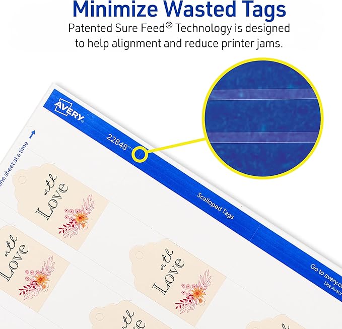 Avery Scalloped Printable Tags, Sure Feed Technology, Includes String, - Image 3