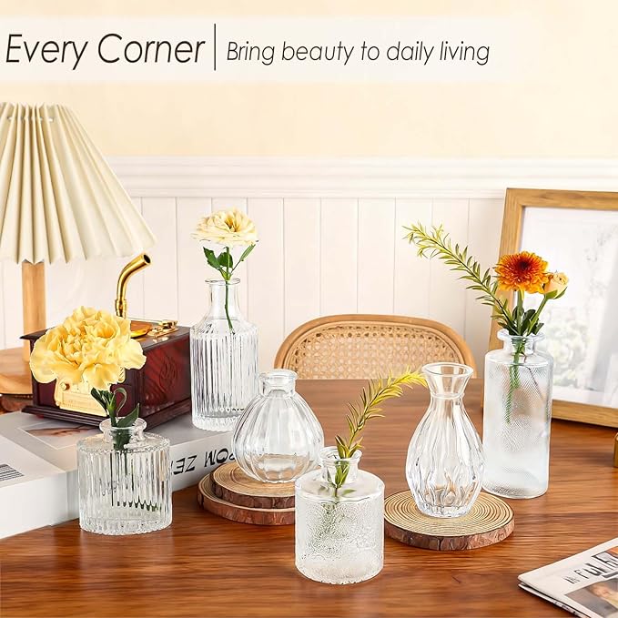 Clear Glass Bud Vases Set of 36, Mini Flower Vase - Image 7