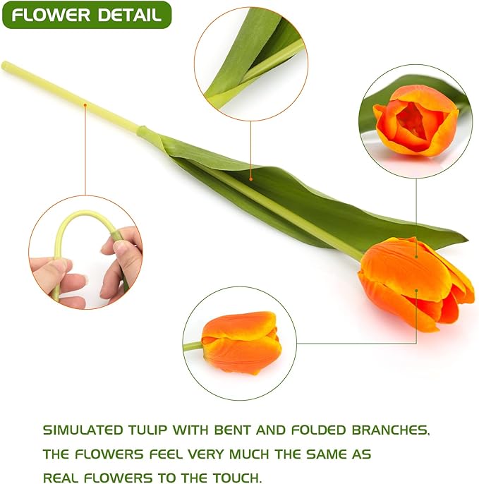 27pcs Colorful Artificial Flowers Tulips, Tulips - Image 4
