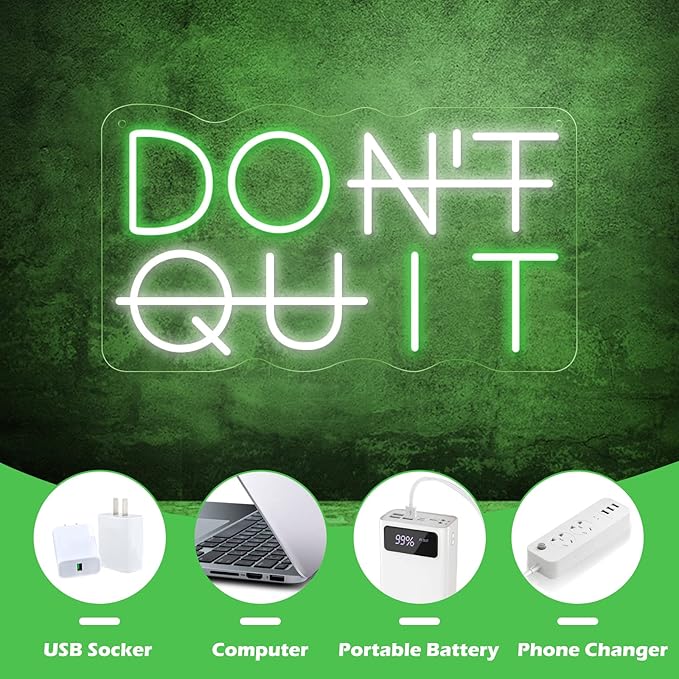 Don't Quit LED Neon Sign for Wall Decor, DO IT Neon Lights Party Decorations - Image 6