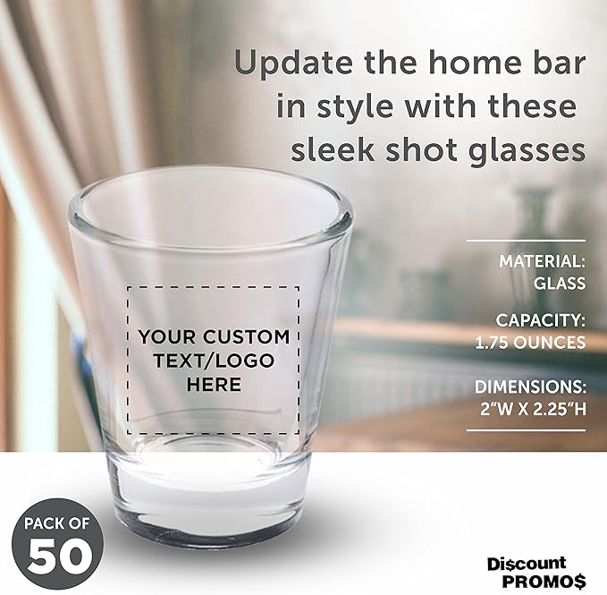 Custom Shot Glasses 1.75 oz. Set of 50, Personalized Bulk Pack - Image 4