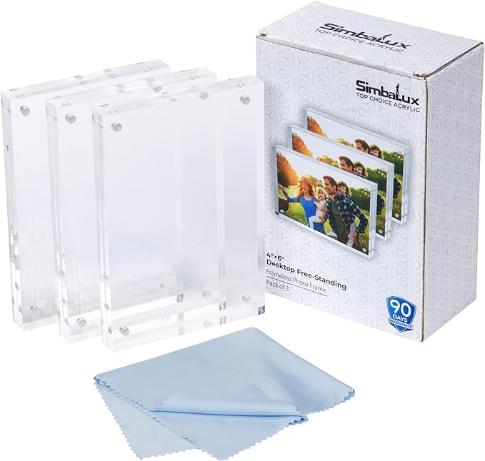 SimbaLux Magnetic Acrylic Picture Photo Frame 4x6 inches, Double Sided - Image 2