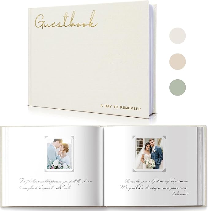 Elegant Linen Wedding Guset Book by WeddingGiftsWedding