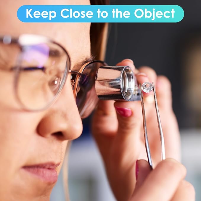 Leffis 40X Jewelers Loupe Magnifier Magnifying Glasses, LED/UV Illuminated - Image 6
