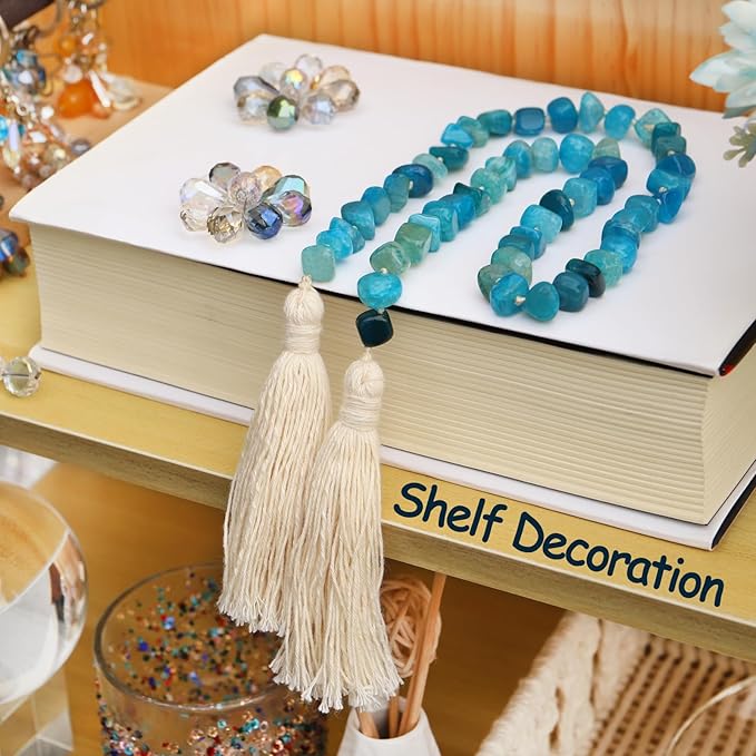 Agate Stone Hand Knotted Garland Modern Farmhouse Rustic Table Home Decor - Image 3