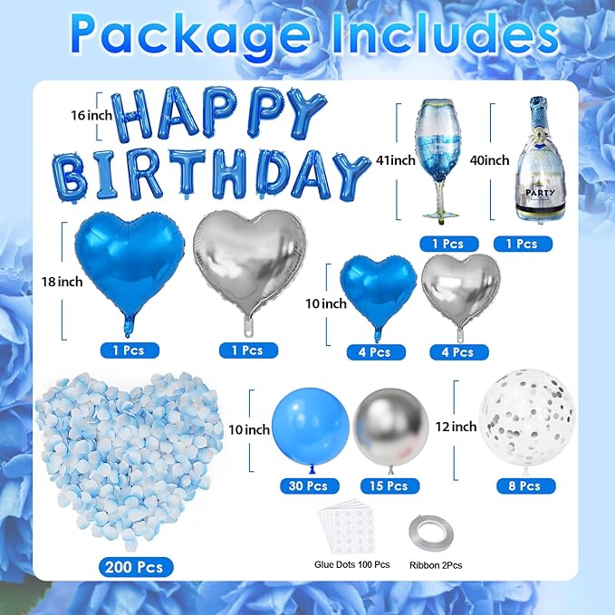 Blue Happy Birthday Decorations - Image 2