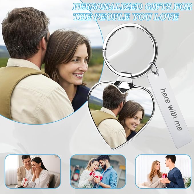 Custom Keychain with Picture Double-sided Personalized Photo Text Keychain - Image 4