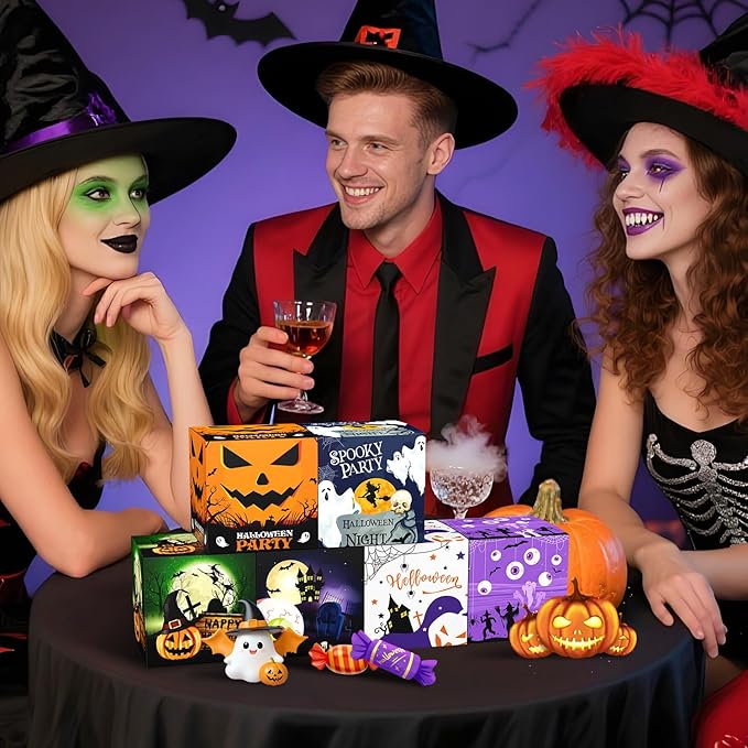 ScandiCasis 12 PCS Halloween Treat Boxes, 6 color, Halloween Treat Bag Stuffers - Image 7