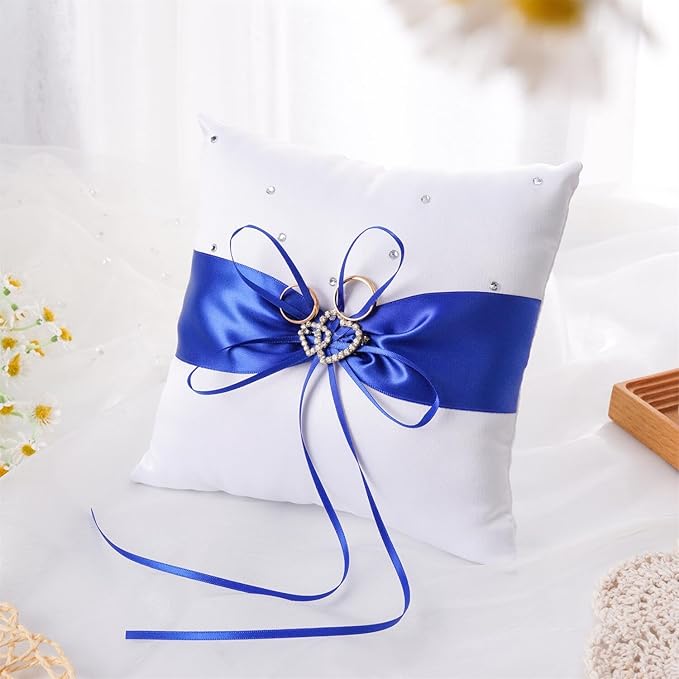 QIRMIZI Ring Pillow, Pearls Ring Cushion, Ring Bearer, Ring Holder - Image 2