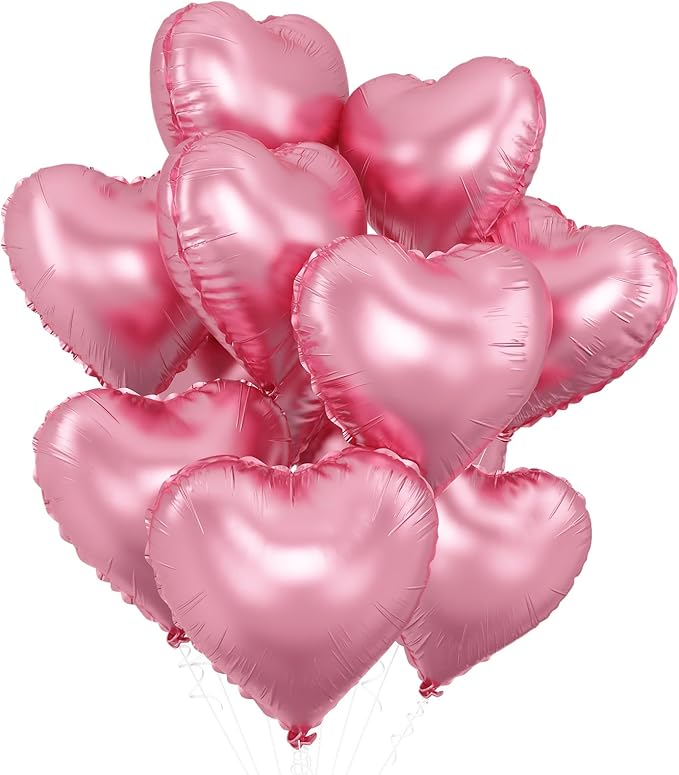 Pink Heart Balloons, 18Inch Pearl Pink Helium Balloon by GRESATEK