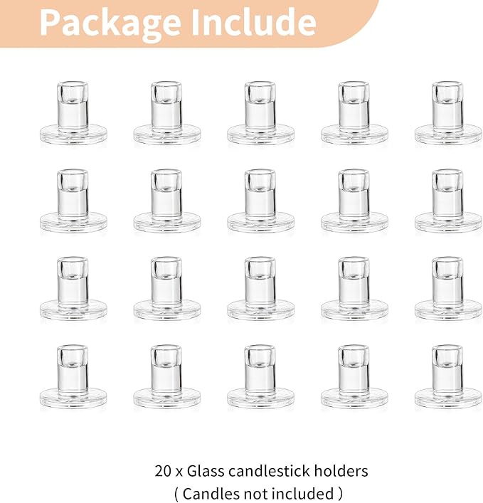 NUPTIO Candle Stick Candle Holder: Set of 20 Short Taper Candlestick Holders - Image 8