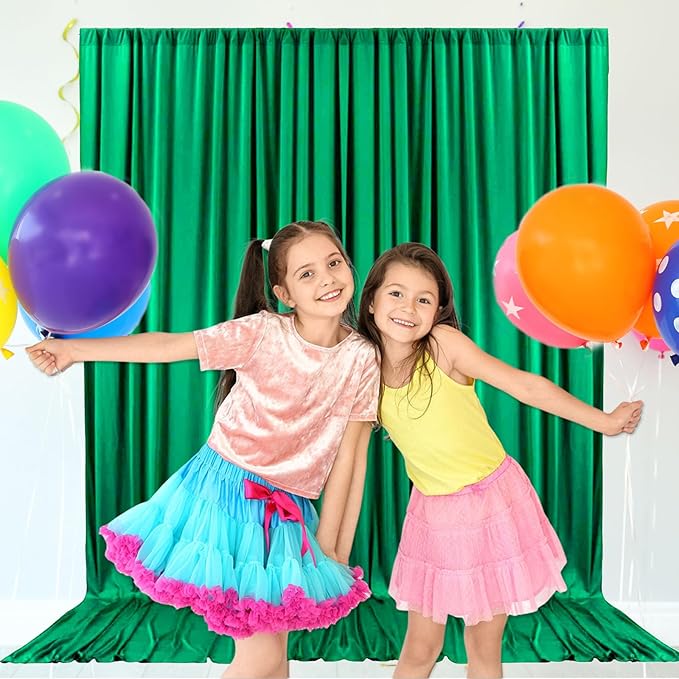 10ft x 10ft Deep Green Backdrop Curtains - Image 6