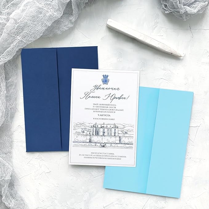 100 Pack A7 Baby Blue Invitation 5x7 Envelopes - Image 3
