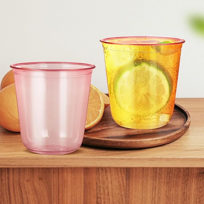 50 Pcs 12oz Crystal Pink Party Cups Disposable Plastic Cocktail Cups Plastic - Image 4