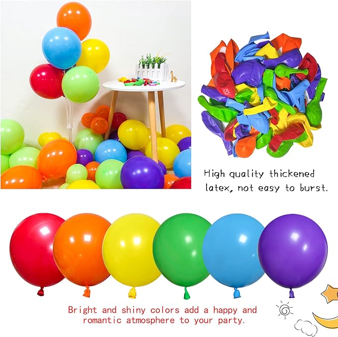 KAWKALSH Rainbow Balloon Arch Kit 111Pcs 18 12 5 Inch Latex Colorful Party - Image 4