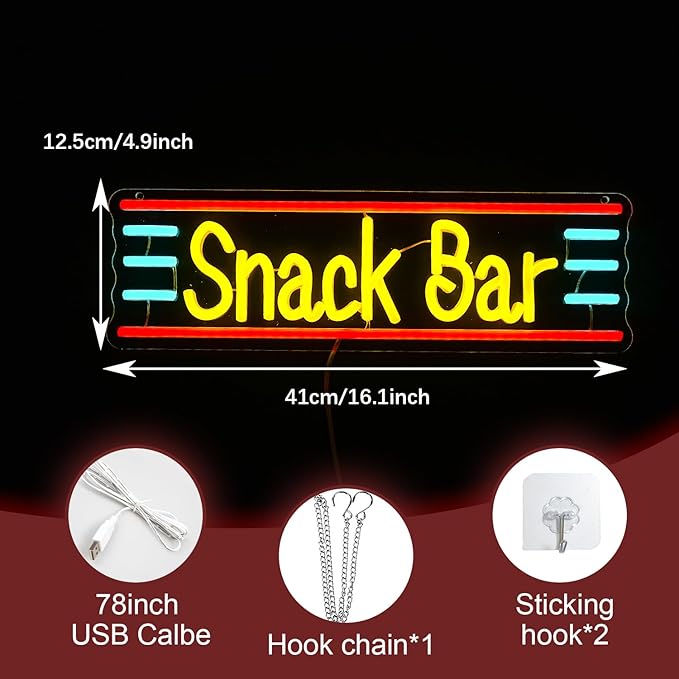 Snack Bar Neon Sign Dimmable Bar Neon Light - Image 2