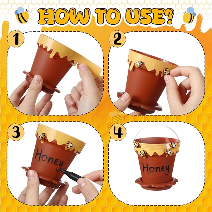 30 Sets Mini Honey Bee Pots - Image 5