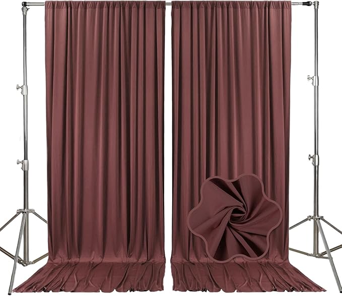 10ft x 10ft Red Brown Backdrop Curtains by Tisspoms