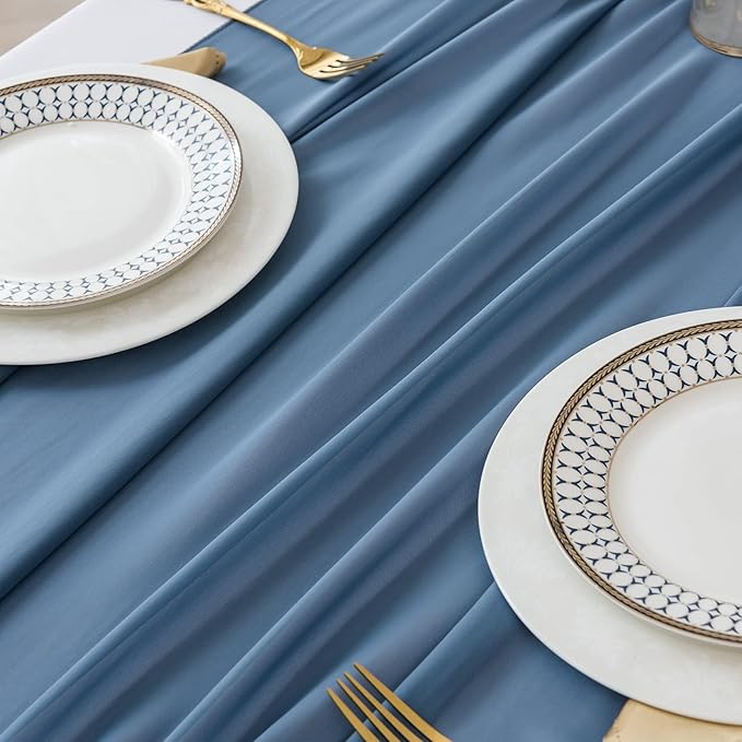 12Pack 9ft Chiffon Table Runner 14x108 Inch Sheer Romantic Table Runner - Image 4