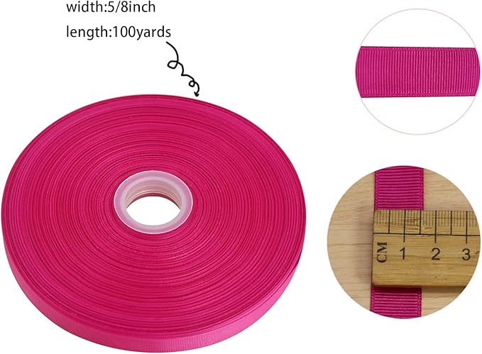 Jesep One Roll 100 Yards Soild Grosgrain Ribbon Boutique Gift Wrapping Package - Image 4
