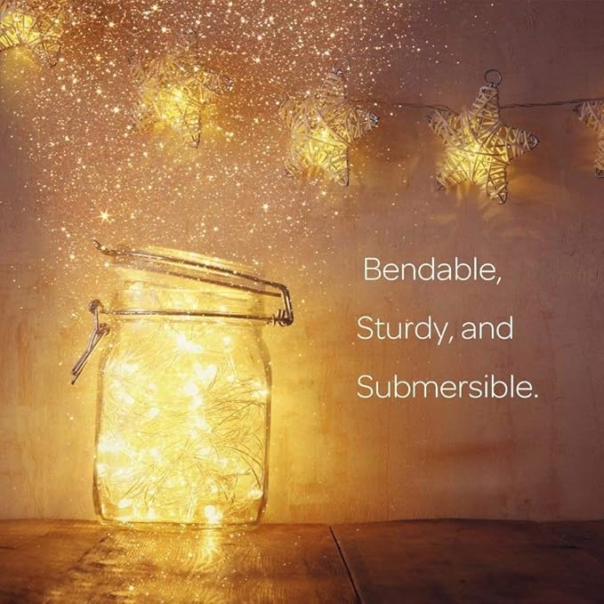 ANJAYLIA 33Ft LED Fairy Lights Battery Operated String Lights 100 LED Firefly - Image 4