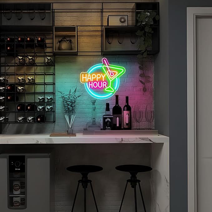 Happy Hour Neon Sign Dimmable Led Happy Hour Neon Bar Signs - Image 9