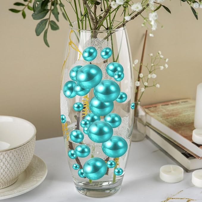 100PCS Lake Blue Faux Pearls Beads - Image 4