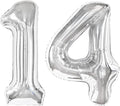 40 Inch Silver Large Number 14 Birthday Balloon, Giant Number 14 41 Balloons by Upgesy
